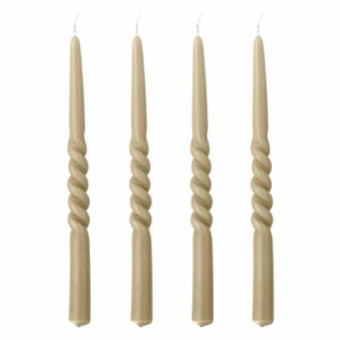 Bougies torsadées beige 30cm