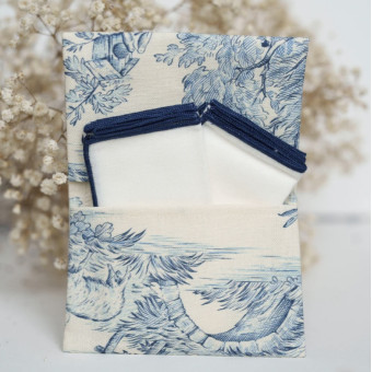 Mouchoirs - L’Essentielle Toile de Jouy bleue