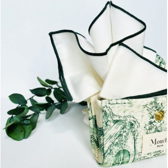 Mouchoirs L’originale toile de jouy verte