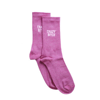 Chaussettes CRAZY BITCH rose