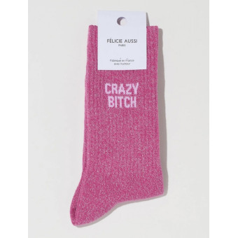 Chaussettes CRAZY BITCH rose