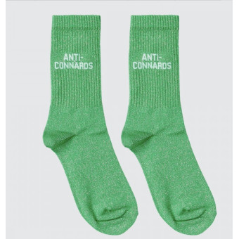 Chaussettes ANTI - CONNARDS verte pailletée