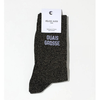 Chaussettes OUAIS GROSSE noire pailletée