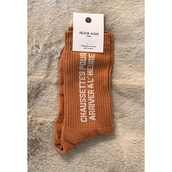 Chaussettes POUR ARRIVER À L’HEURE marron