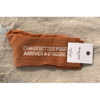 Chaussettes POUR ARRIVER À L’HEURE marron