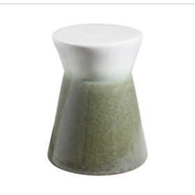 Tabouret CHAÏ céramique vert et blanc Tabouret CHAÏ céramique vert et blanc