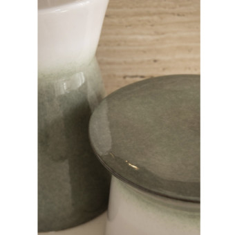 Tabouret CHAÏ céramique vert et blanc