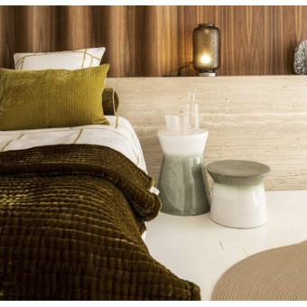 Tabouret CHAÏ céramique vert et blanc