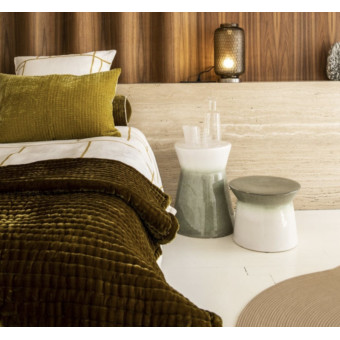 Bout de canapé CHAÏ vert et blanc