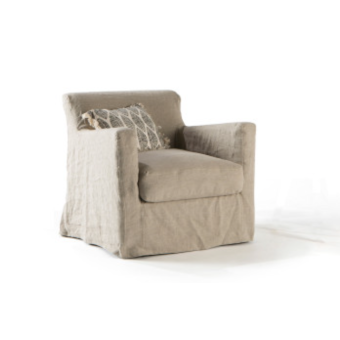 Petit Fauteuil BANDOL pivotant 75 cm en Lin