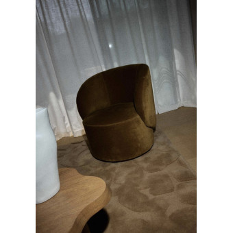 Fauteuil AUGUSTE finition noyer bouclette