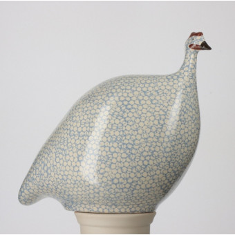 Pintade blanc moucheté bleu lavande GM