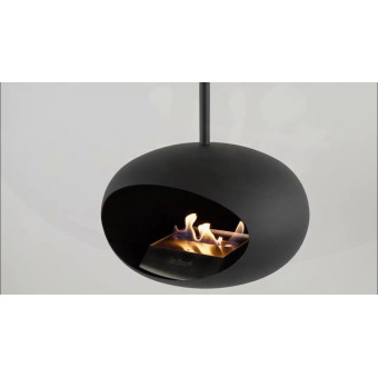 Cheminée SKY noire -140 cm - Brûleur inox