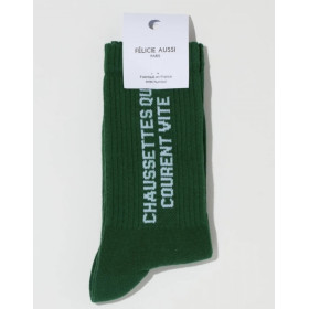 Chaussettes QUI COURENT VITE verte 36-40