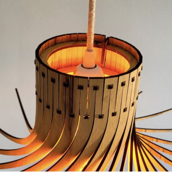 Suspenion ROTOND taille M bois huilé