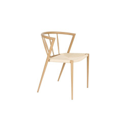 Chaise CHE raphia métal imitation bois