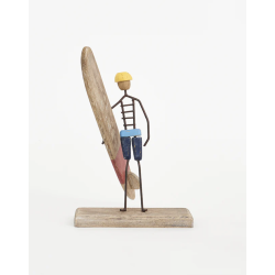 Surfeur en bois et métal
