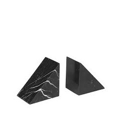 Serre-livres en marbre noir (set de 2)