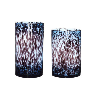 Vase BURGUNDY léopard bleu grand modèle