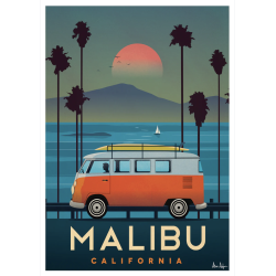Affiche MALIBU 50 x 70