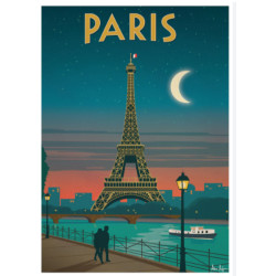 Affiche PARIS MOONLIGHT 50 x 70