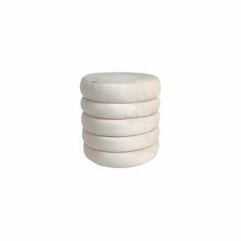 Pouf-coffre NOE velours écru