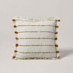 Housse de coussin TAHA ivoire et ocre 40x40 Housse de coussin TAHA ivoire et ocre 40x40