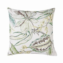 Coussin KELADY feuilles vertes / violettes