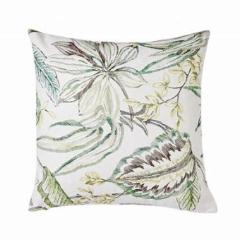 Coussin KELADY feuilles vertes / violettes