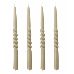 Bougies TWIST beige moyen modèle (set de 4)