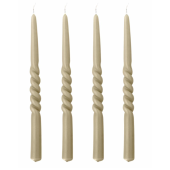 Bougies TWIST beige moyen modèle (set de 4)
