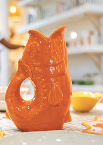 Vase ceramic Poisson gm orange L16,5 P11 H25,3cm
