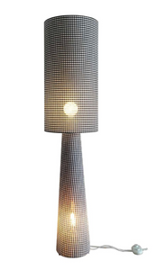 Lampadaire saturne à carreaux D30 H130cm