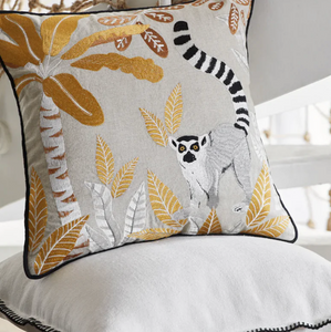 Coussin Madagascar naturel et ocre
