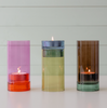 Photophore en verre 'Lys' Pink