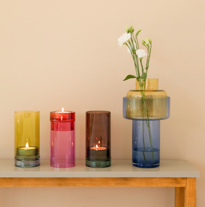 Photophore en verre 'Lys' Pink