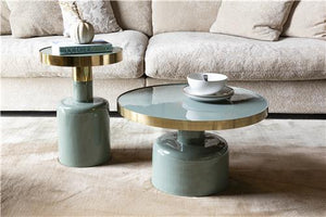 Table basse glam verte