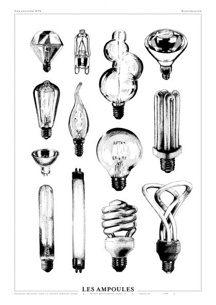 Affiche Les ampoules- Amandine Delaunay