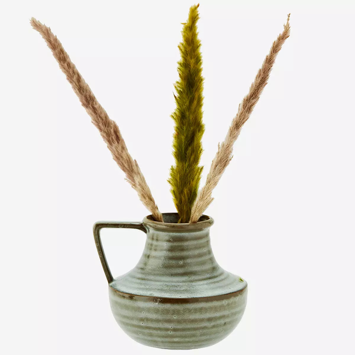 Vase rustique avec poignée - grès vert
